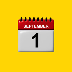 september 3d calendar vector design. september calendar design template. 3d calendar design vector illustration