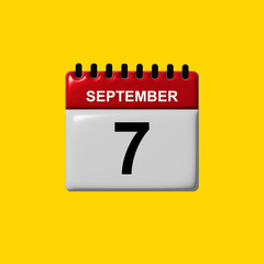 september 3d calendar vector design. september calendar design template. 3d calendar design vector illustration
