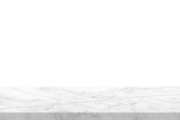 White Marble Table, Suitable for Product Presentation Backdrop, Display, and Mock up. (Transparent PNG File)