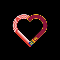 friendship concept. heart ribbon icon of malaysia and sri lanka flags. vector illustration isolated on black background