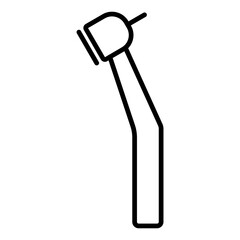 Dental drill outline icon. Dental handpiece illustration.
