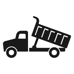 Dumper Truck Unloading icon. Heavy duty illustration