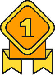 number one or first place medal and award icon
