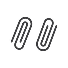 Paperclips icon flat design isolated vector illustration.