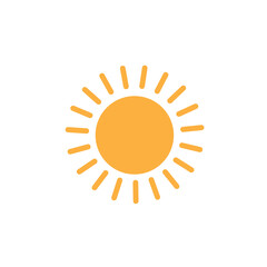 Sun icon flat design isolated vector illustration.