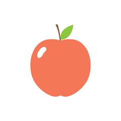 Apple fruit icon flat design isolated vector illustration.