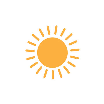 Sun icon flat design isolated vector illustration.