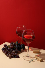 Concept of delicious alcohol drink, tasty wine