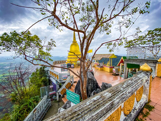 Fototapeta premium Aerial view of Wat Tham Suea or Tiger Cave Temple in Krabi, Thailand