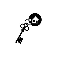 Apartment logo. House keys icon isolated on white background