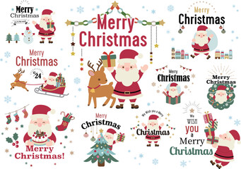 クリスマスイラスト　ロゴ　アイコンセット