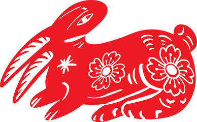  red rabbit Chinese style for asian celebration concept