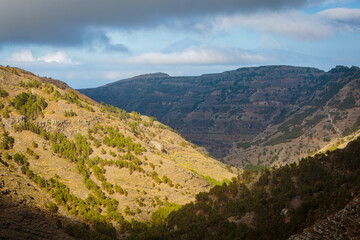 Naklejka premium Wild mountain landscape on the isle of La Gomera, Spain