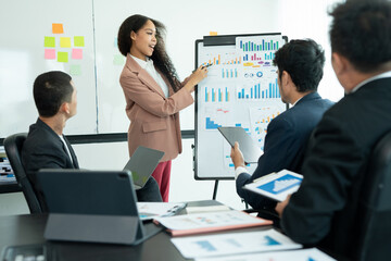 Asia business Meetings and presentations of new projects  consultations of business people in the company's meeting room. 