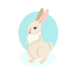 Vector image of a kind hare in winter.