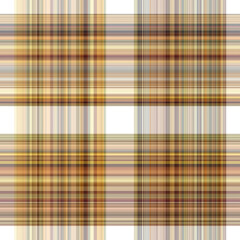 Woodland white tartan seamless pattern textile. Tonal autumnal forest plaid with organic texture. Background of orange stripe for rough wallpaper. 
