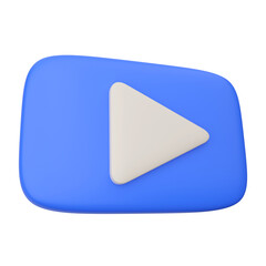 Play Button. 3D rendering.