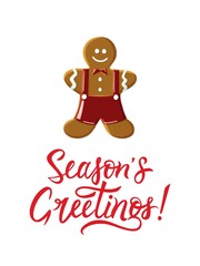 Funny Gingerbread Christmas and New year postcard