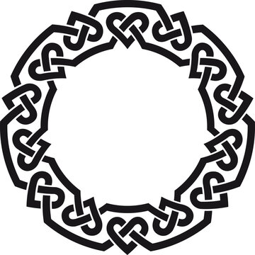black celtic knot circle design clip art preview