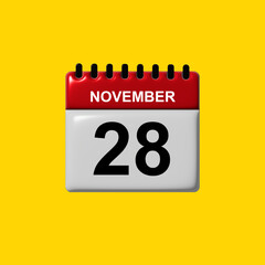 november 3d calendar vector design. november calendar design template. 3d calendar design vector illustration