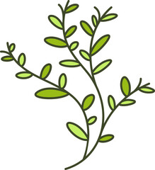 Decorative Branches and Leaves Illustration