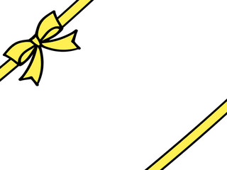 黄色いラッピングリボンのイラスト素材