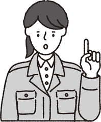 作業着姿の女性_ポイント