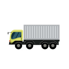 Delivery trucks for commercial orders for delivery services. Fast cargo movement. Vector illustration