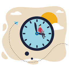 Vector illustration with employees, businessmen in working process. Concept of business, career development, partnership, problem solving, innovative business approach, brainstorming