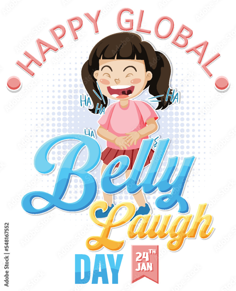 Sticker Global Belly Laugh Day Banner Design