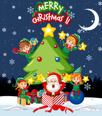 Fototapeta premium Christmas night poster design