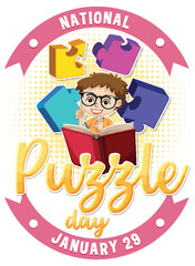 National Puzzle Day Banner Design
