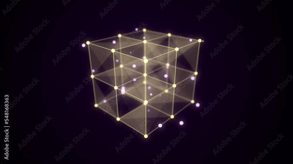 Poster Technology blockchain concept. Visualization of the dynamic flow of the cryptocurrency industry. Big data flow connections. Network connection structure. 3D Rendering.