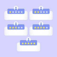 Customer testimonial review, star rating with text box