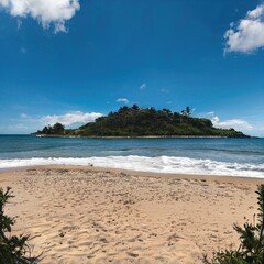 Beach with island view