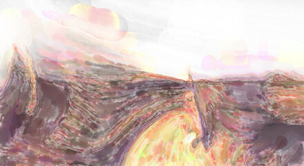 Watercolor abstract painting with pastel colors for poster, wall art, banner, card, book cover or packaging. Modern painting of soothing brush strokes resembling alcohol inks.