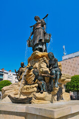 Obraz premium Paucksch fountain in Gorzow Wielkopolski, city in Lubusz Voivodeship, Poland.