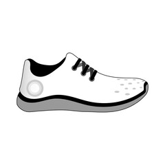 White shoes isolated on white background. Bright Sport sneakers symbol. Vector illustration.