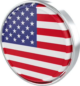 United States flag icon 3d render 