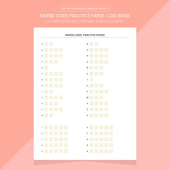 Morse Code Practice Paper | Notebook Printable Template | Morse Code Practice Diary Journal