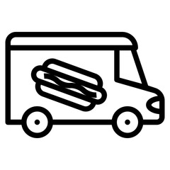hotdog food truck outline icon