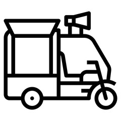 rickshaw food truck outline icon