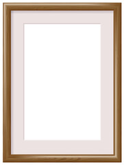 Photo Realistic Natural Wooden Frame And Passe-partout Template