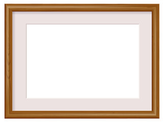 Photo Realistic Natural Wooden Frame And Passe-partout Template