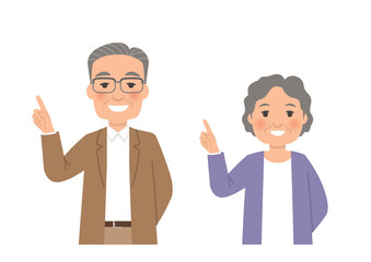 シニア 指差し ポーズ 大