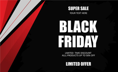 Black Friday Super Sale with triangle shape