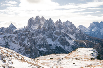 National Nature Park Tre Cime In the Dolomites Alps. Beautiful nature of Italy.