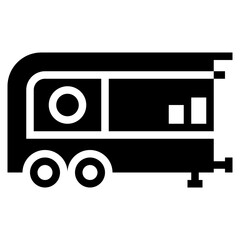bistro food truck glyph icon