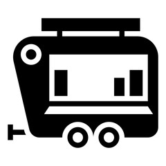 camping food truck glyph icon