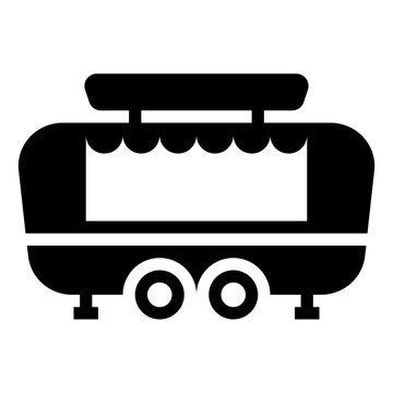 Trailer Food Truck Glyph Icon